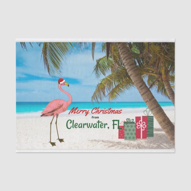 Frohe Weihnachten von Clearwater, FL Seidenpapier (Vorderseite)