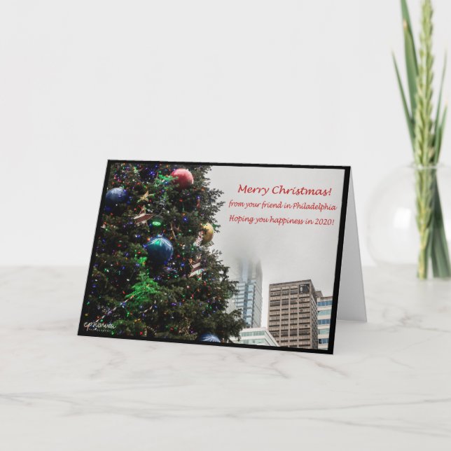 Frohe Weihnachten von deinem Freund in Philadelphi Karte (Vorderseite)