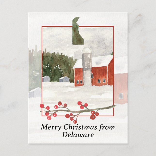 Frohe Weihnachten von Delaware Farm Red Barn Silo (Vorderseite)