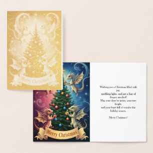 Frohe Weihnachten von den Ornament-Drachen Folienkarte