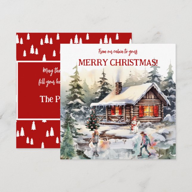 Frohe Weihnachten von der Cabin Flat Holiday Card (Vorne/Hinten)