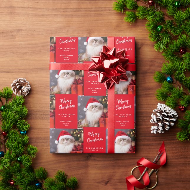 Frohe Weihnachten von der Katze in einer Weihnacht Geschenkpapier (Feiertagsgeschenk)