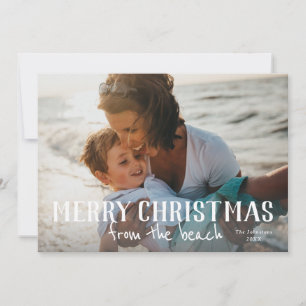 Frohe Weihnachten von der Strand-Foto-Weihnachtska Karte