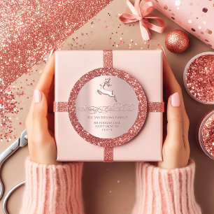 Frohe Weihnachten von der UAWG Rose Hirsch Pink Runder Aufkleber