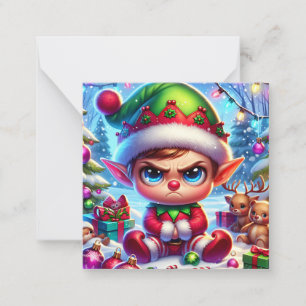 Frohe Weihnachten von diesem kleinen Grumpy Elf Mitteilungskarte