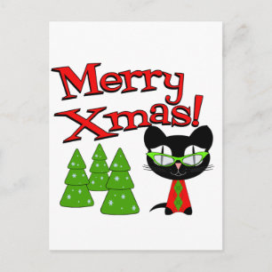 Frohe Weihnachten von einer coolen Katze