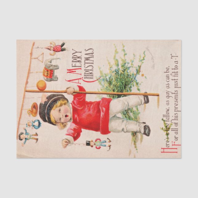 Frohe Weihnachten von Ellen Clapsaddle Seidenpapier (Vorderseite)