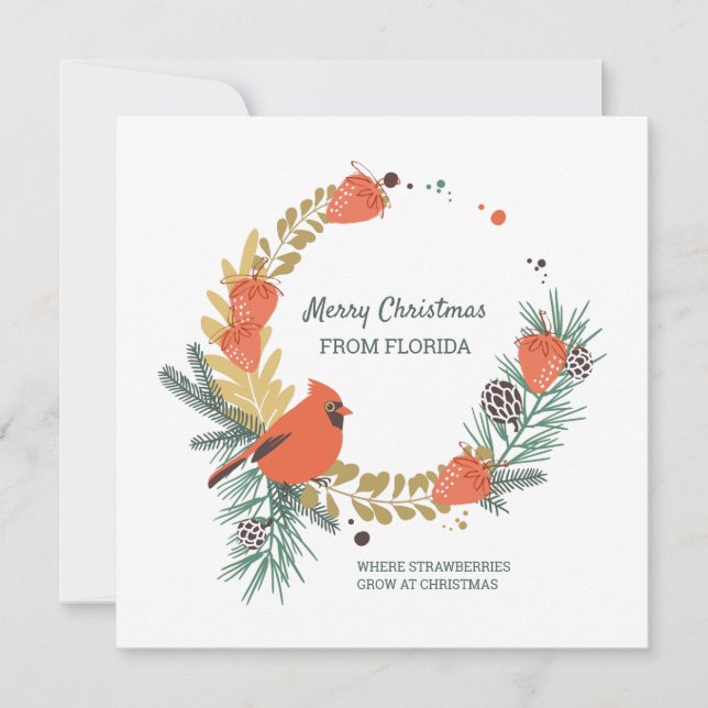 Frohe Weihnachten von Florida Strawberry Wreath (Vorderseite)