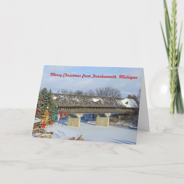 Frohe Weihnachten von Frankenmuth Michigan Karte (Vorderseite)