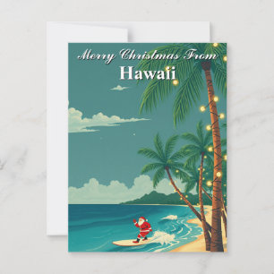 Frohe Weihnachten von Hawaii Tropical Santa Surfin Postkarte