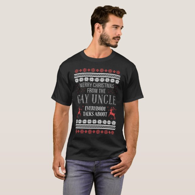 Frohe Weihnachten von homosexuellem Onkel Everyone T-Shirt (Vorne ganz)