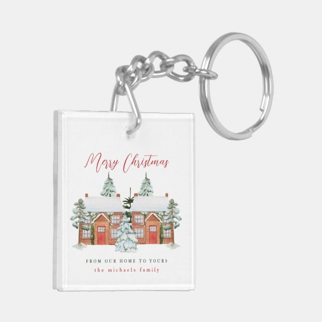 Frohe Weihnachten von Ihren Nachbarn Schlüsselanhänger (Rückseite links)