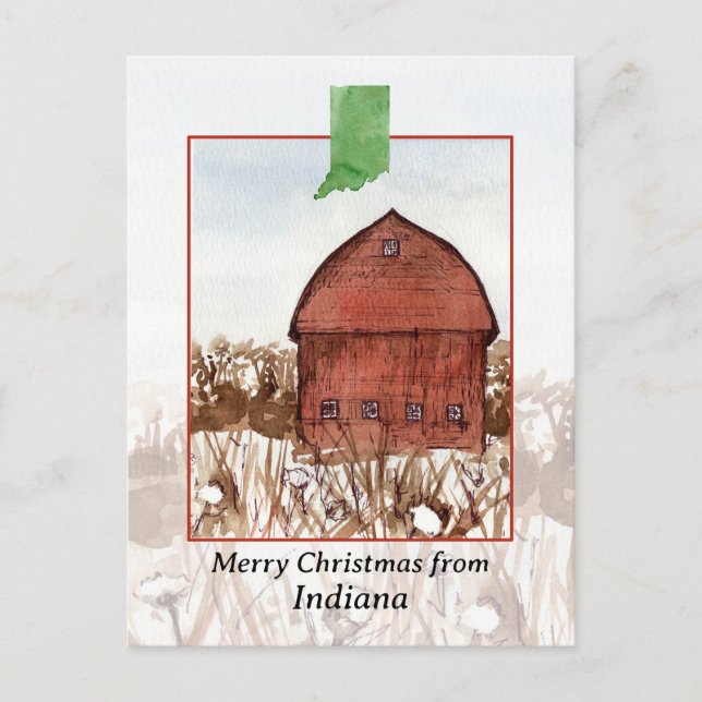Frohe Weihnachten von Indiana Barn Farm Winter (Vorderseite)