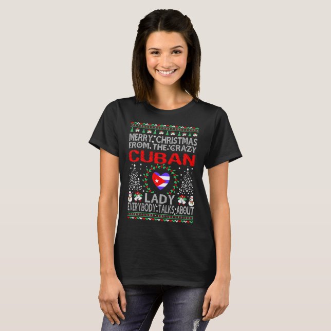 Frohe Weihnachten von kubanischer Dame Ugly T-Shirt (Vorne ganz)