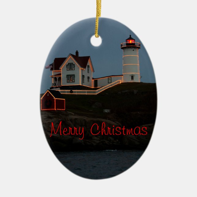 Frohe Weihnachten von Maine Keramikornament (Vorne)