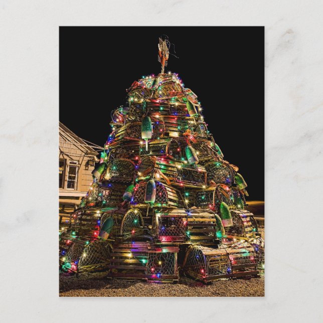 Frohe Weihnachten von Maine-Postkarte (Vorderseite)