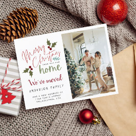 Frohe Weihnachten von neuem Zuhause-Foto bewegen Ankündigungspostkarte