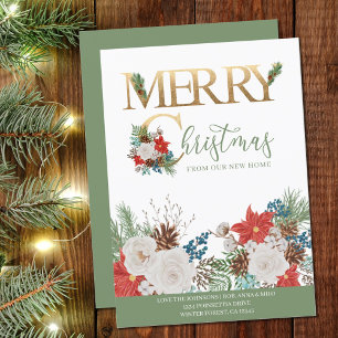 Frohe Weihnachten von New Home Gold Green Moving Ankündigung