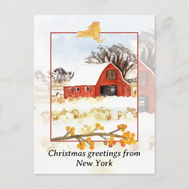 Frohe Weihnachten von New Yorker Bauernhof Red Win (Vorderseite)