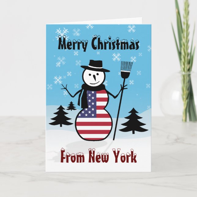 Frohe Weihnachten von New- YorkSchneemann (Vorderseite)