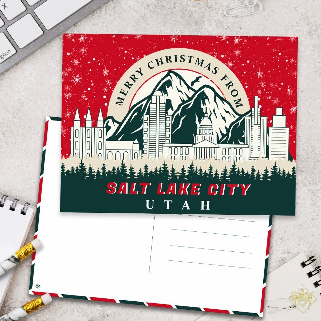 Frohe Weihnachten Von Salt Lake City Utah Souvenir Postkarte (Von Creator hochgeladen)