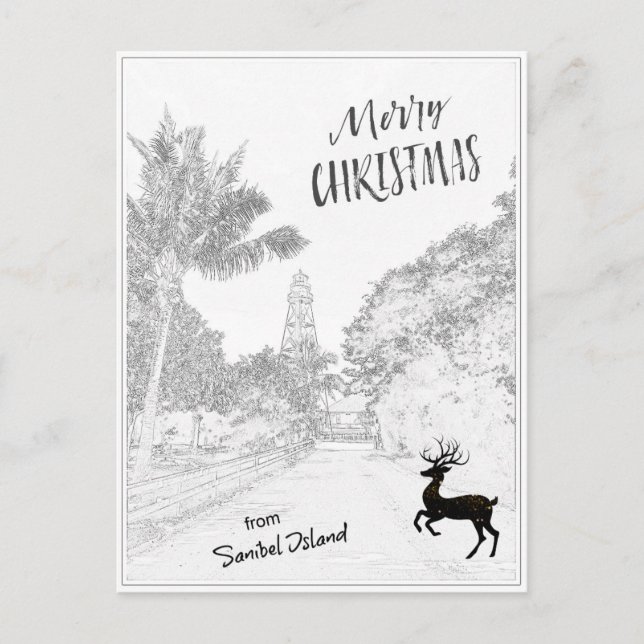 Frohe Weihnachten von Sanibel Island Lighthouse FL (Vorderseite)