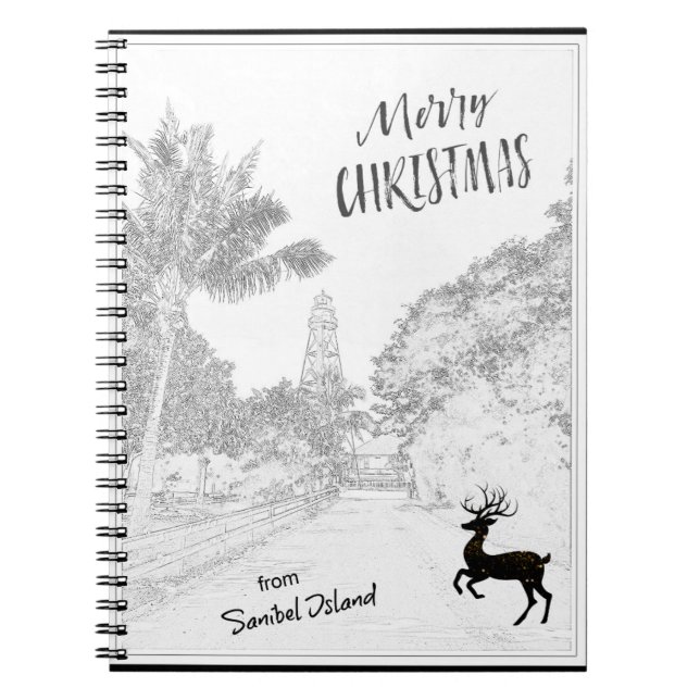 Frohe Weihnachten von Sanibel Island Lighthouse FL Notizblock (Vorderseite)