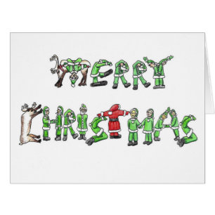 Frohe Weihnachten von Sankt und von seinen Helfern