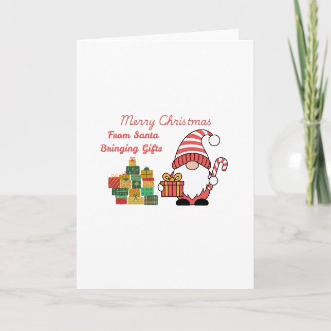 Frohe Weihnachten von Santa auf einer Weihnachtska Karte (Vorderseite)