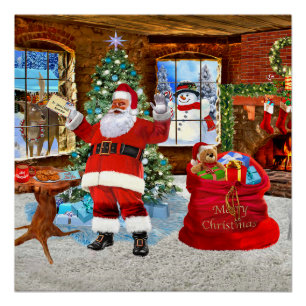 Frohe Weihnachten von Santa Claus Poster