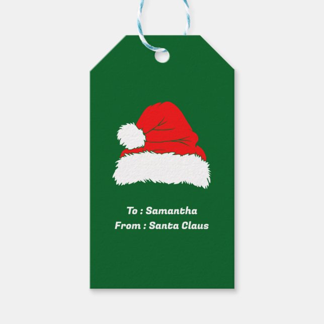 Frohe Weihnachten von Santa Geschenkanhänger (Vorderseite)