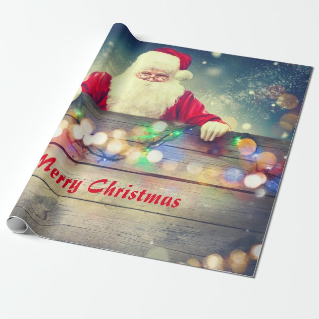 Frohe Weihnachten von Santa Geschenkpapier (Ungerollt)