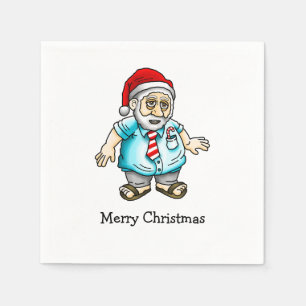Frohe Weihnachten von Santa in Sandals Serviette