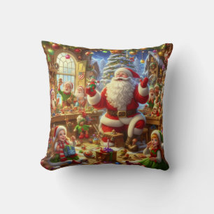 Frohe Weihnachten von Santa und seinen Elfen  Kissen