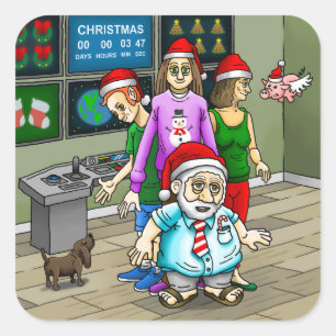 Frohe Weihnachten von Santas Büro Aufkleber