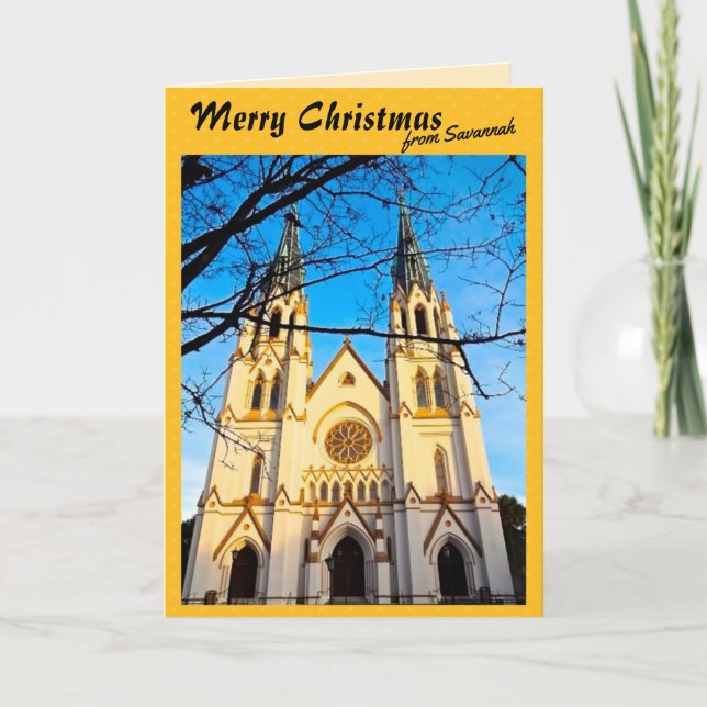 Frohe Weihnachten von Savannah Kathedrale St. John (Vorderseite)