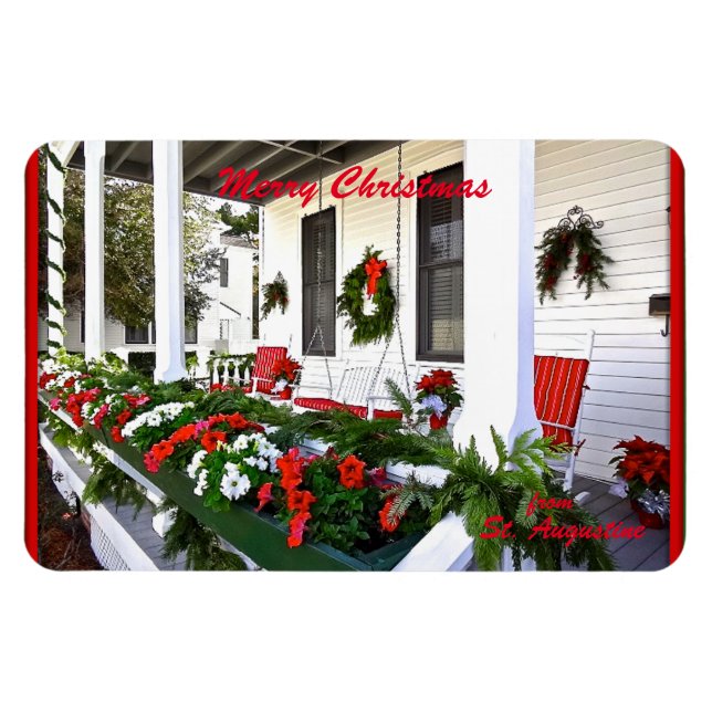 Frohe Weihnachten von Sunny St Augustine Florida Magnet (Horizontal)