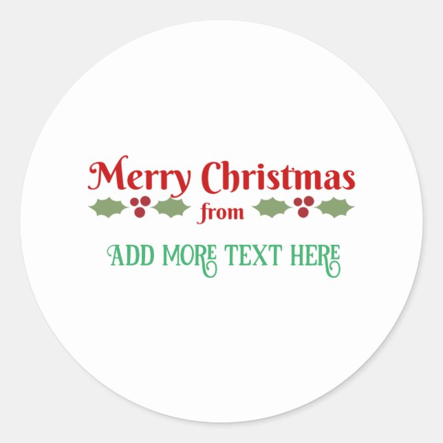 Frohe Weihnachten von TEMPLATE Runder Aufkleber (Vorderseite)