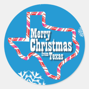 Frohe Weihnachten von Texas Runder Aufkleber