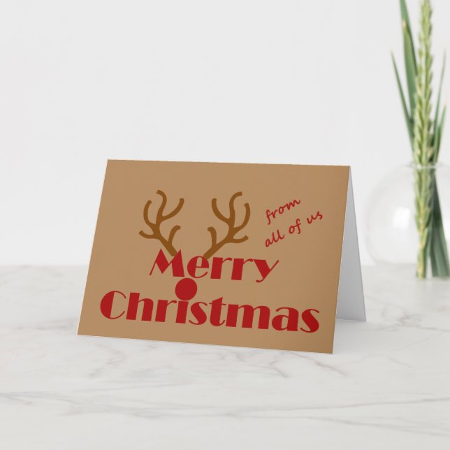 Frohe Weihnachten von uns allen Fun Rentier (Vorderseite)