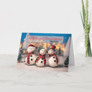 Frohe Weihnachten von uns allen Süße Schneemänner 