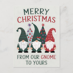 Frohe Weihnachten von unserem Gnom zu deinem Weihn Postkarte