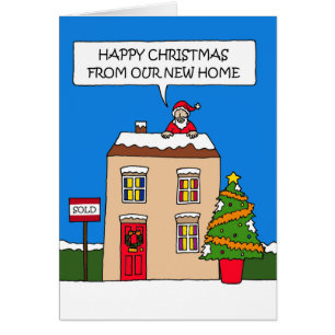 Frohe Weihnachten von unserem neuen Zuhause-Cartoo