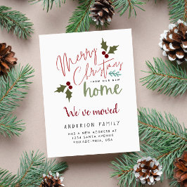 Frohe Weihnachten von unserem neuen Zuhause Moving Ankündigungspostkarte