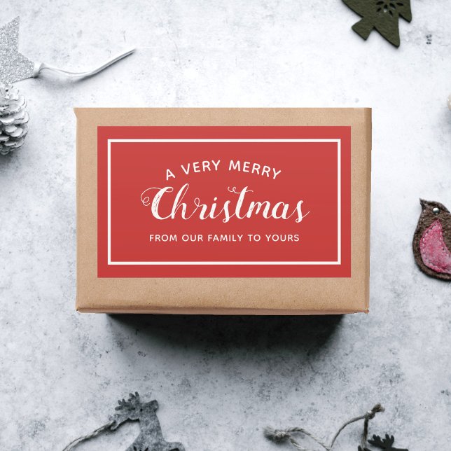 Frohe Weihnachten von unserer Familie Red Sticker (A very Merry Christmas from my family to yours 🎄)