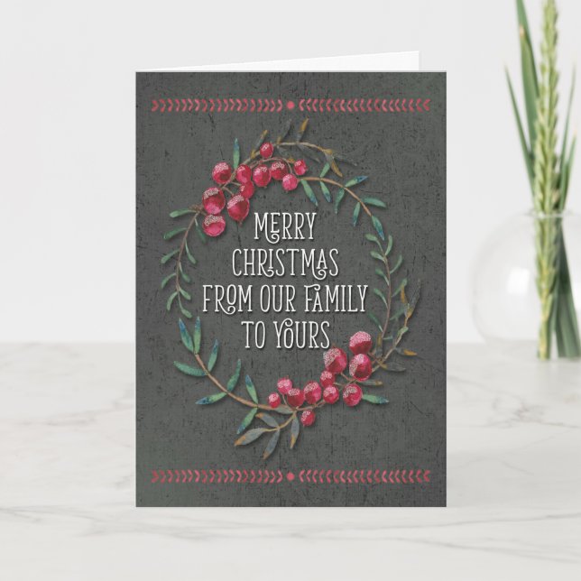 Frohe Weihnachten von unserer Familie zu deinen Be (Vorderseite)