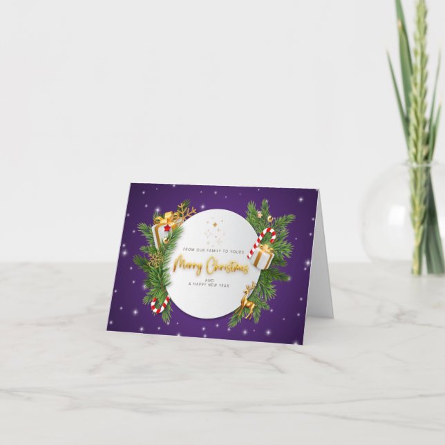 Frohe Weihnachten von unserer Familie zu deiner (Vorderseite)