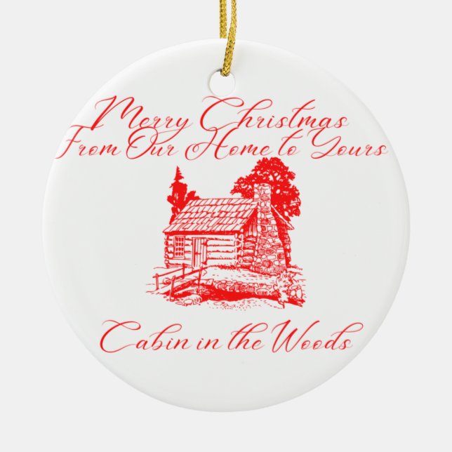 Frohe Weihnachten von unserer Zuhause bis zu Eurer Keramik Ornament (Vorne)