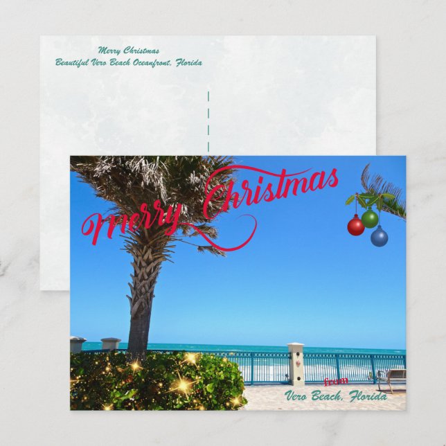 Frohe Weihnachten von Vero Beach Florida Ozean (Vorne/Hinten)