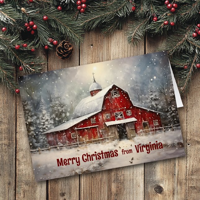 Frohe Weihnachten von Virginia Winter Barn Card (Von Creator hochgeladen)